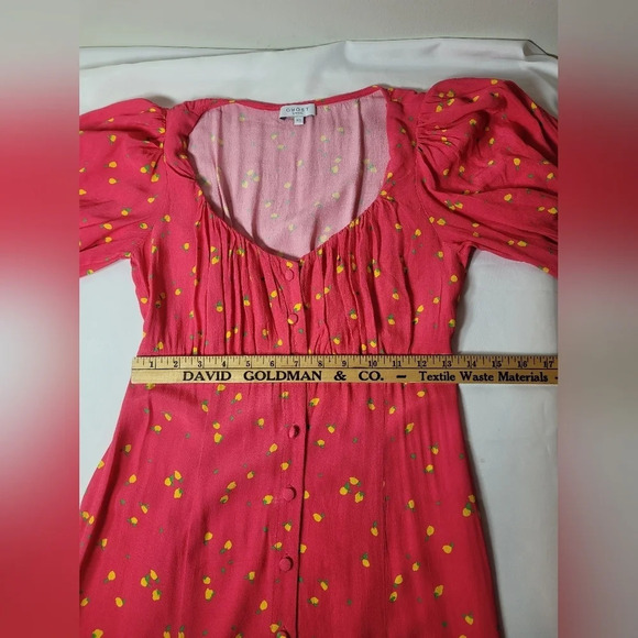 🍋Ghost London Alice Crepe Novelty Lemon Print Maxi Dress sz XS🍋 - Picture 9 of 10